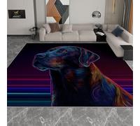 Générique Tapis Décoratif 3D Enseigne Au Néon Animal Dog Noir, Doux et Confortable Poils Courts Lavable et Antidérapant Tapis pour Salon Chambre Couloir Salle de Jeux et Animaux, 120 x 180 cm