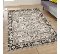 Générique Tapis Décoration Maison pour Bureau, Salle de séjour et Chambre Canapé Lit,Noir Cream Blanc Vintage Floral Traditional Patterns,Neutral Colours,160 x 200 cm