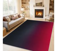 Générique Tapis Dégradé Noir Rouge, Grand Tapis Salon 160x230 Dégradé Noir Rouge Carpette Chambre, Flanelle Poil Ras Moelleux - Antidérapa Lavable en Machine H-68