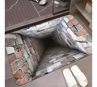 Générique Tapis d'illusion Optique 3D, Tapis Qui ressemblent à Un Trou, Trou dans Le d'illusions au Sol avec des Particules antidérapantes (G,60 * 90cm)