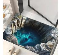 Générique Tapis d'illusion Optique 3D, Tapis Qui ressemblent à Un Trou, Trou dans Le d'illusions au Sol avec des Particules antidérapantes (J,40 * 60cm)