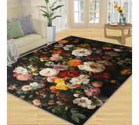 Générique Tapis d'intérieur à Fleurs, Feuilles - Tapis coloré pour Salon - Tapis antidérapant et Lavable - Tapis décoratif pour la Maison - 12,7 x 17,3 cm