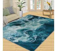 Générique Tapis d'intérieur en Mousse Motif Vague, Tapis de Salon réaliste, Tapis antidérapant Lavable, Tapis décoratif et décoration d'intérieur