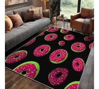 Générique Tapis Donut Chambre 80x150 cm Motif Cute Nourriture, Tapis Cuisine Lavable Antidérapant Doux Poil Ras, Deco Chambre Moquette,j1d1736