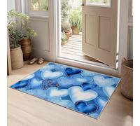 Générique Tapis Doux Antidérapante Moquette décoratifs Bleu Art Romance Amour Motifsrésistant à la décoloration Hydrofuge Idéal pour Salon, Chambre De Garçon et Chambre d'Adolescent 60 x 90 cm