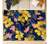 Générique Tapis Doux et Facile d’Entretien pour la Chambre Batik Abstrait Artistique Le Sol de la Salle à Manger .Motifs Traditionnels Multicolores dans des Tons Bleu foncé 180 x 270 cm