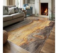 Générique Tapis Effet Bois Salon Chambre 120 x 170 cm, Tapis Rustique Lavable Antidérapant Poil Ras, Effet Bois Moquette Descente De Lit, Decoration Intérieur