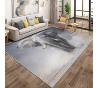 Générique Tapis Éléphant, Grand Tapis Salon 120x170 Animaux Sauvages Afrique Carpette Chambre, Flanelle Poil Ras Moelleux - Antidérapa Lavable en Machine H-8