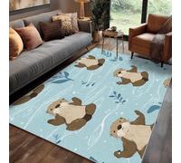 Générique Tapis Enfant Salon 80x150 cm Motif Ours Branche Animaux Cute, Tapis Lavable Antidérapant Doux Poil Court, Decoration Chambre Descente De Lit Carpet, j1d5714