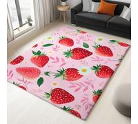 Générique Tapis Enfant Tapis de Chambre Bébé Flanelle Géant Lavable en Machine Antidérapant Doux Fraise Rose Sucrée Fruité Style Kawaii Salle de Jeux Chic Maison Unique 180x240cm