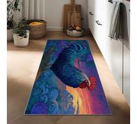 Générique Tapis Enfants Animal Coqs Plumes Fleurs, Tapis de Cuisine Long Couloir Lavable Antidérapant Transitionnel pour Chambre Adulte, Devant Évier, Passage 60 x 120 cm