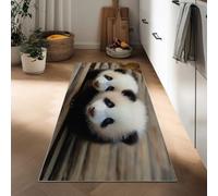 Générique Tapis Enfants Animaux Panda Forêt Promenade, Tapis de Cuisine Long Couloir Lavable Antidérapant Photographie De Nature pour Chambre Adulte, Devant Évier, Passage 40 x 120 cm