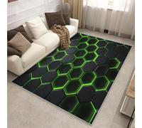 Générique Tapis Entree Interieur 3D Hexagone 60 x 90 cm, Lavable Petit Tapis Géométrique Rayon de Miel, Poils Antidérapant Poils Ras Doux Moquette pour Paillasson Exterieur Entree P-&111