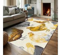 Générique Tapis Entree Interieur 60x90 Motif Poulet, Tapis de Porte Imprimé Ferme Animaux, Paillasson Lavable Antidérapant, Decoration Chambre Cuisine, Poil Ras, Doux H159