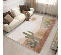 Générique Tapis Entree Interieur Cactus Bohème 50 x 80 cm, Lavable Petit Tapis Coucher de Soleil Désert, Poils Antidérapant Poils Ras Doux Moquette pour Paillasson Exterieur Entree P-&107
