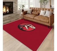 Générique Tapis Entree Interieur Dinosaure Jurassic, Petit Tapis Motif Tyrannosaure Rex Chambre 40 x 60 cm, Antidérapant Lavable Doux à Poils Ras, Decoration Maison, Rouge Noir Blanc O-fd4