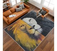 Générique Tapis Entree Interieur Lion 40x60 cm, Lavable Petit Tapis Lion Yin Yang, Poils Antidérapant Poils Ras Doux Moquette pour Paillasson Exterieur Entree P-&108