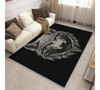 Générique Tapis Entree Interieur Loup Viking 40x60 cm, Lavable Petit Tapis Nœud Celtique, Poils Antidérapant Poils Ras Doux Moquette pour Paillasson Exterieur Entree P-&111