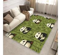 Générique Tapis Entree Interieur Panda Kawaii 50 x 80 cm, Lavable Petit Tapis Forêt de Bambous, Poils Antidérapant Poils Ras Doux Moquette pour Paillasson Exterieur Entree P-&107