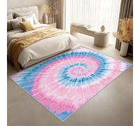 Générique Tapis Entree Interieur Tie Dye 60 x 90 cm, Lavable Petit Tapis Bleu Rose, Poils Antidérapant Poils Ras Doux Moquette pour Paillasson Exterieur Entree P-&124
