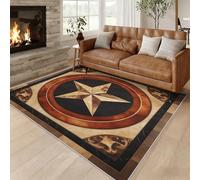 Générique Tapis Étoile du Texas Western, Tapis Entree Interieur Chalet de Campagne, Poils Antidérapant Courts Doux Moquette Paillasson Interieur Entree Un Nettoyage Facile 50 x 80 cm P-&105