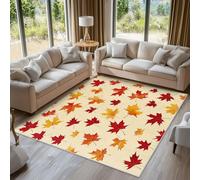 Générique Tapis Feuille d'érable, Grand Tapis Salon 140x200 Plante Botanique Feuilles Mortes Carpette Chambre, Flanelle Poil Ras Moelleux - Antidérapa Lavable en Machine H-16