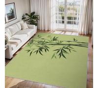 Générique Tapis Feuilles de Bambou, Tapis Entree Interieur Feuille Vert, Poils Antidérapant Courts Doux Moquette Paillasson Interieur Entree Un Nettoyage Facile 50 x 80 cm P-&62