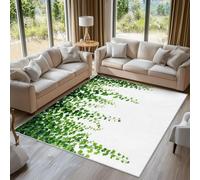 Générique Tapis Feuilles Vert, Grand Tapis Salon 160x230 Tropical Botanique Carpette Chambre, Flanelle Poil Ras Moelleux - Antidérapa Lavable en Machine H-16