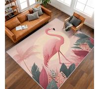 Générique Tapis Flamant Rose, Tapis Entree Interieur Plante Tropicale, Poils Antidérapant Courts Doux Moquette Paillasson Interieur Entree Un Nettoyage Facile 40x60 cm P-&102