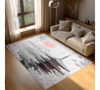 Générique Tapis Fleurs de Cerisier, Tapis Entree Interieur Mont Fuji Japonais, Poils Antidérapant Courts Doux Moquette Paillasson Interieur Entree Un Nettoyage Facile 40x60 cm P-&50