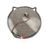 Générique Tapis Fonctionnel Multi de Chat avec la Fonction de grattage et Le diamètre interactif du Jouet 43cm Brosse pour Poils Animaux (Black, A)