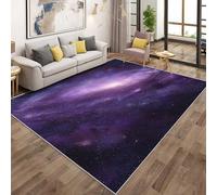 Générique Tapis Galaxie Violet, Grand Tapis Salon 180x240 Espace Ciel Étoilé Univers Carpette Chambre, Flanelle Poil Ras Moelleux - Antidérapa Lavable en Machine H-3