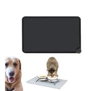Générique Tapis Gamelle Chien Chat 55x38cm, Silicone Imperméable, Surface Antidérapante avec Bord Relevé, Lavable au Lave-Vaisselle, sans BPA, Protection Sol Anti-Débordement (Noir, 48× 30× 0.5cm)