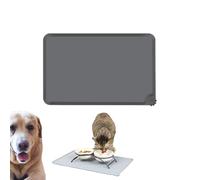 Générique Tapis Gamelle Chien Chat 55x38cm, Silicone Imperméable, Surface Antidérapante avec Bord Relevé, Lavable au Lave-Vaisselle, sans BPA, Protection Sol Anti-Débordement (Gris1, 48× 30× 1cm)