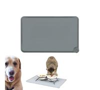 Générique Tapis Gamelle Chien Chat 55x38cm, Silicone Imperméable, Surface Antidérapante avec Bord Relevé, Lavable au Lave-Vaisselle, sans BPA, Protection Sol Anti-Débordement (Gris, 48× 30× 1cm)