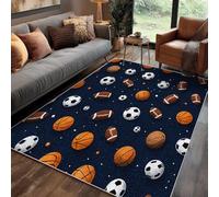 Générique Tapis Garcon Salon 160x230 cm Motif Enfant Football Basketball Rugby, Tapis Lavable Antidérapant Doux Poil Court, Decoration Chambre Descente De Lit Carpet, j1d5799