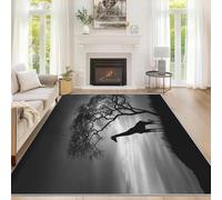 Générique Tapis Girafe Africaine Interieur 180 x 200 cm, Tapis Salon Animaux Africain Chambre, Moquette Motif Antidérapant Lavable Poil Ras Doux, Décoration Intérieure QAZ90