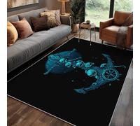 Générique Tapis Gothique Chambre 160x230 cm Motif Tête De Mort, Tapis Cuisine Lavable Antidérapant Doux Poil Ras, Deco Chambre Moquette, j1d6230
