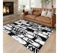 Générique Tapis Graffiti Noir Blanc, Tapis Entree Interieur Mur de Briques, Poils Antidérapant Courts Doux Moquette Paillasson Interieur Entree Un Nettoyage Facile 50 x 80 cm P-&118