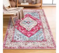 Générique Tapis Grand Salon Chambre Salle a Manger Antidérapant Lavable en Machine,Multicolour Oriental Distressed Print Bush Brown Cream Bleu,Magenta,200 x 305 cm
