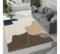 Générique Tapis Grande Taille 150x210 cm Fluide Abstrait Imitation Cachemire Lavable Impression Minimalisme Bohème 3D Fond Silencieux pour Couloir Spacieux Home Cinéma ou Appartement Lumineux Q-24