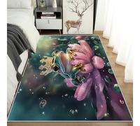 Générique Tapis Grenouille Fleur Lavable 150x200, Tapis Salon Chambre Cuisine, Motif Prince Couronne Happy, Antidérapant, Poil Court, Doux, Decoration Chambre Descente de Lit