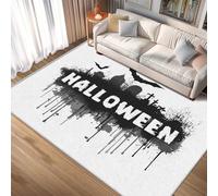 Générique Tapis Halloween Chauve-Souris Lavable 60x90 - Motif Halloween Alphabet Slogan, Petit Tapis Entree Interieur Chambre Paillasson Antidérapant Poil Court Doux Decoration Maison Carpet, FD240