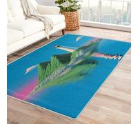 Générique Tapis île Montagne Lavable 60x90, Petit Tapis Entree Interieur Chambre, Motif Phare Océan Nuage Ciel, Paillasson Antidérapant, Poil Court, Doux, Decoration Maison Carpet