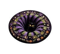 Générique Tapis Illusion d'halloween Tapis Abîme Rond Effrayant en Peluche