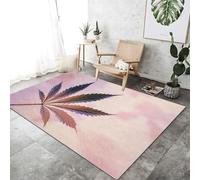 Générique Tapis Impression pour Salon 50x80 cm - Violet Clair Lavables avec Dos Antidérapant, Feuille De Cannabis Simple Et Élégante Tapis à Poils Courts pour Cuisine Salle à Manger l'entrée Chambre