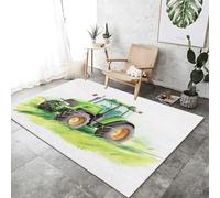 Générique Tapis Impression pour Salon 60x90 cm - Blanc Lavables avec Dos Antidérapant, Ferme Aquarelle Tracteur Tapis à Poils Courts pour Cuisine Salle à Manger l'entrée Bureau et Chambre