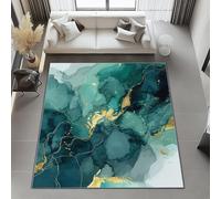 Générique Tapis Impression pour Salon 60x90 cm - Vert Lavables avec Dos Antidérapant, Abstrait Éclaboussure Marbre Tapis à Poils Courts pour Cuisine Salle à Manger l'entrée Bureau et Chambre