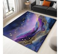 Générique Tapis Imprimé Aquarelle 60 X 90 Cm - Super Doux Tapis Poils Courtsciel Étoilé Montagnes Lavable - Decoration Chambre Maison, Violet Moquette Dessous Antidérapant