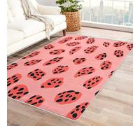 Générique Tapis Imprimé Léopard Lavable 150x150, Tapis Carré Salon Chambre Cuisine, Motif Rose Clair Guépard, Antidérapant, Poil Court, Doux, Decoration Chambre Descente de Lit